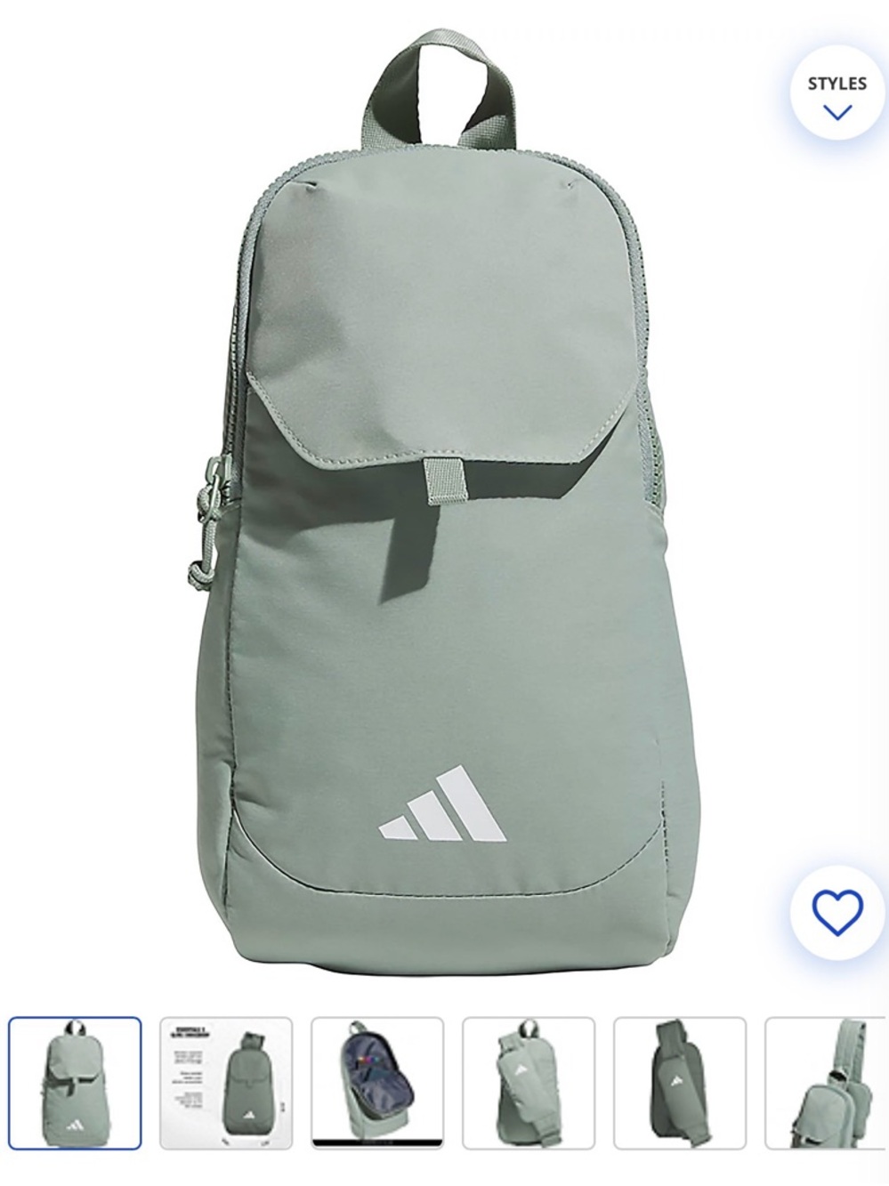 adidas Sage Green Sling Bag like new